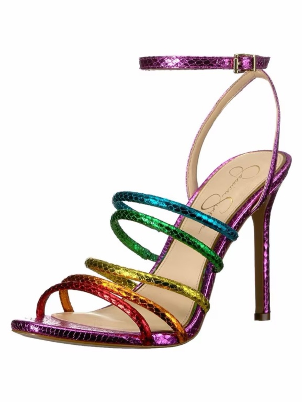 Like NEW Jessica Simpson Rainbow Metallic Heels